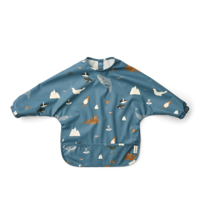 Liewood Merle Printed Cape Bib | Arctic Sea /  Ocean view